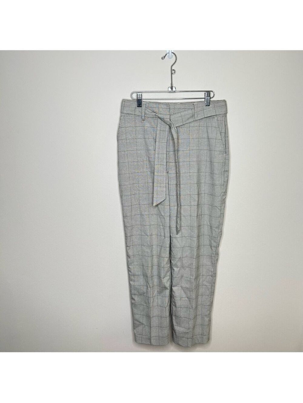 Joie Plaid Trousers Grey Beige Size 4